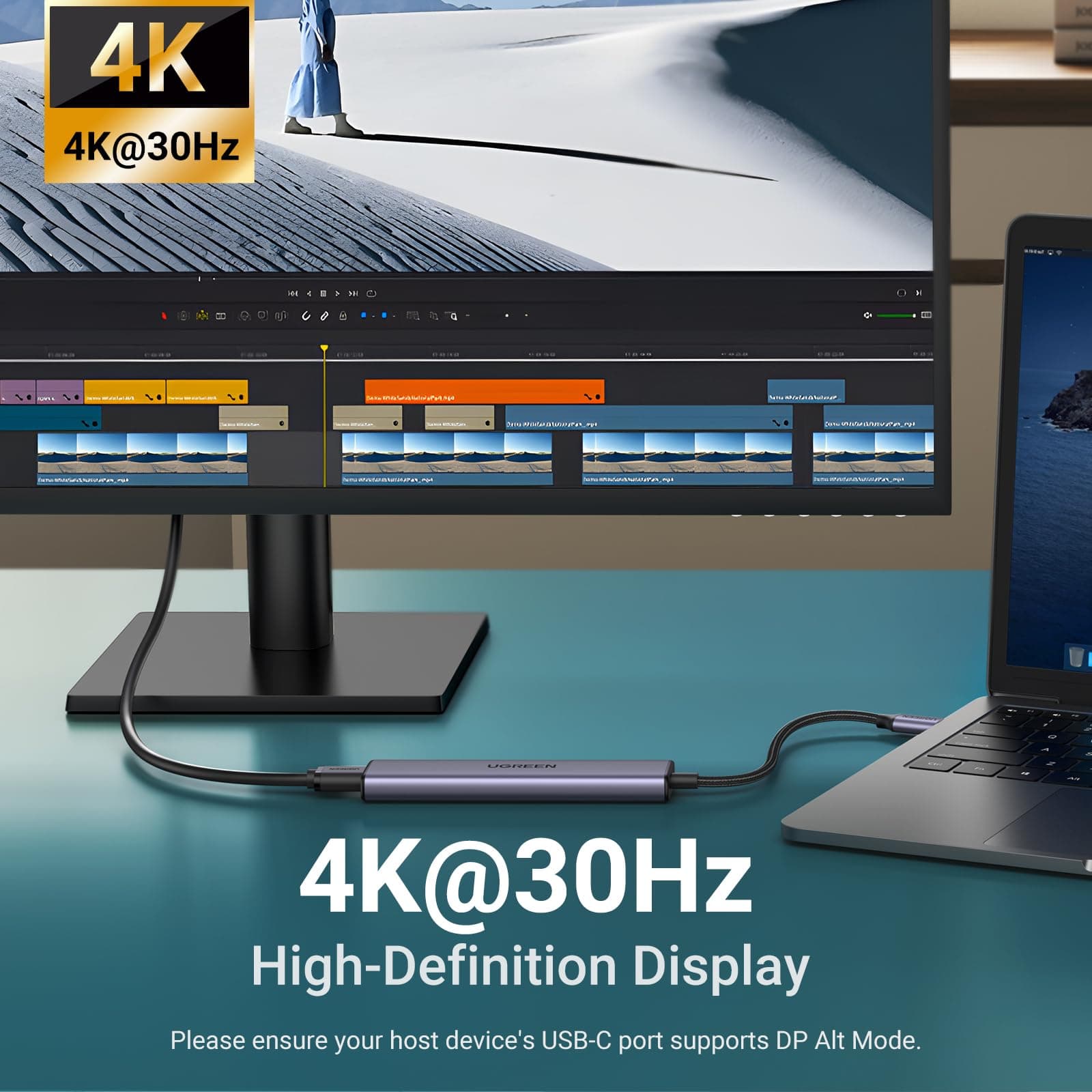 UGREEN Revodok 105 USB C Hub, 5 in 1 Multiport Adapter with 4K 30Hz HDMI, 100W Power Delivery, 3 USB A Data Ports, Type C Dongle for PC, Laptop Compatible with MacBook, iPad, iPhone 17/16/15 Pro Max thumbnail 3