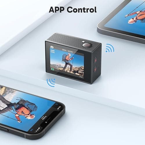 AKASO EK7000 4K30FPS 20MP WiFi Action Camera with EIS Ultra HD 131FT Waterproof Underwater Camera Remote Control 4X Zoom Support External Microphone Black thumbnail 9