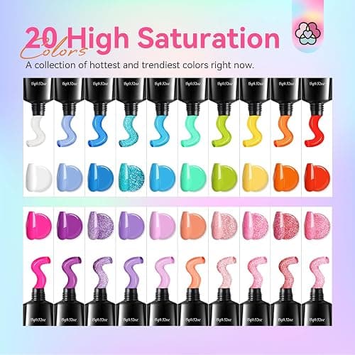 SAVILAND Poly Gel Nail Colors - 20 Colors Nail Extension Gel Kit Bright Rainbow Pink Purple Blue Color Collection Poly Gel Nail Kit for Daily Nail Art DIY Nail Salon Gift for Girls thumbnail 2