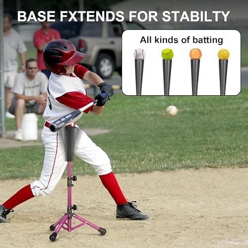 AOLIGEIJS Baseball Tee Batting Tee Softball Tee Portable Travel Hitting Tee,Easy Adjustable Height,Stable Tripod Stand thumbnail 5