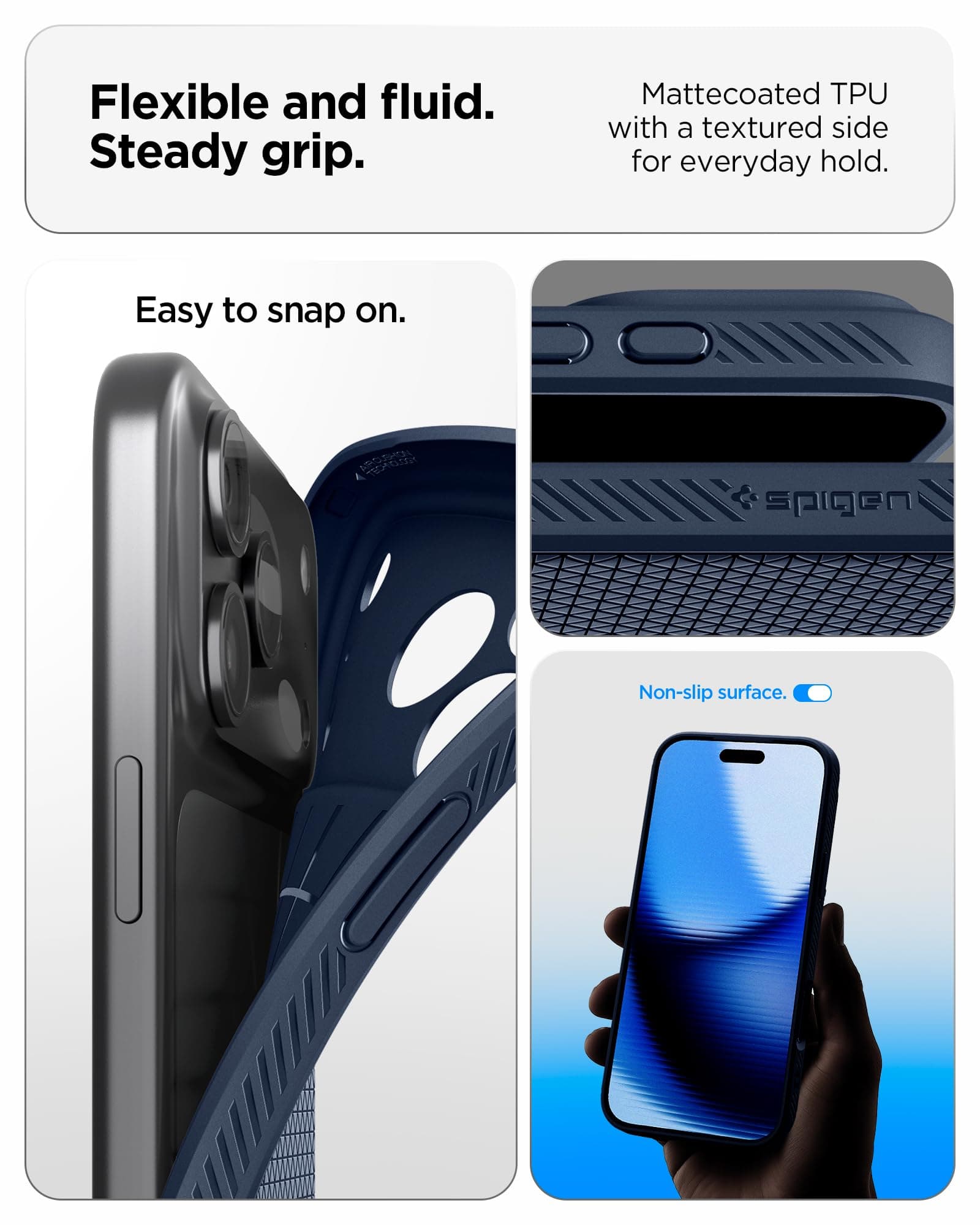 Spigen Funda iPhone 17 Pro MAX, Liquid Air, diseñada para Apple iPhone 17 Pro MAX - Azul Marino thumbnail 4