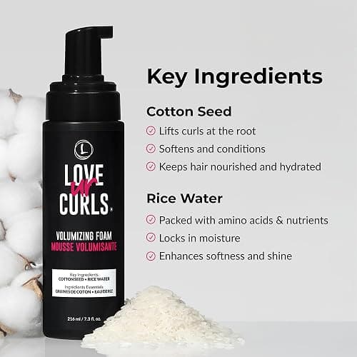 Love Ur Curls® Volumizing Foam, Lightweight Mousse for Curly Hair, Volume & Definition, Frizz Control, Soft Hold, Vegan, Silicone-Free, Quick-Drying, 7.3Fl. Oz. thumbnail 8