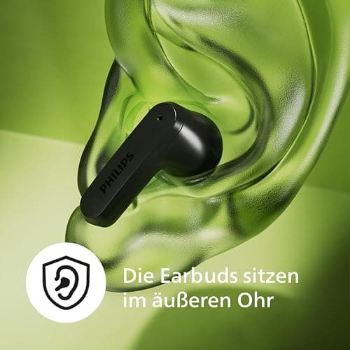 Philips TAT2139BK/00 True Wireless In Ear Bluetooth Headphones - Small Buds. Great Value Natural Sound. Dynamic bass, Pocket-Sized Charging case, Clear Calls - Black thumbnail 4