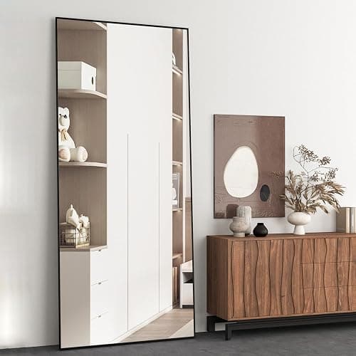 NEUWEABY Full Length Mirror 165x60 cm Floor Mirror Large Black Body Mirrors Rectangle for Bedroom Living Room Standing Hanging or Leaning Against Wall Aluminum Alloy Frame thumbnail 3