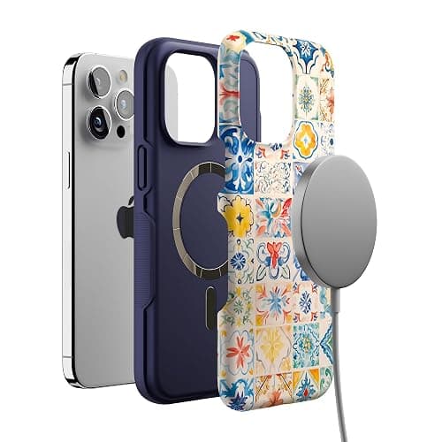 Casely iPhone 15 Pro Max Case | Tuscan Tiles | Dolce Vita | Compatible with MagSafe | Bold Protective Design thumbnail 4
