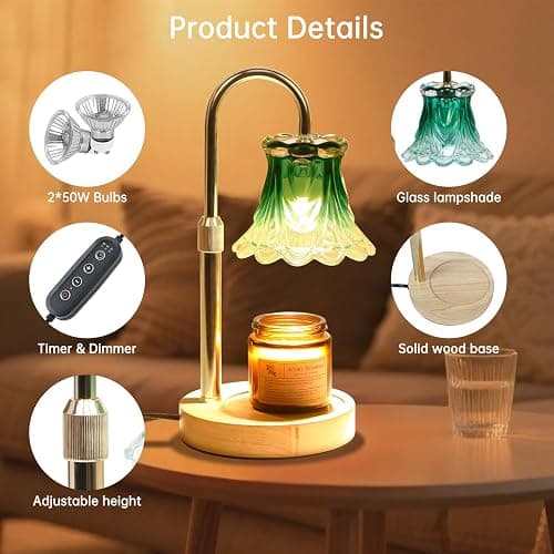 GEEZO Fragrance Candle Warmer Lamp，Electric Candle Warmer with Timer & Dimmer，Mom Christmas Birthday Gifts for Women, House Warming Gifts New Home Bedroom Decor thumbnail 3