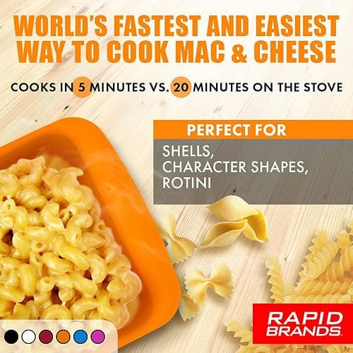 Rapid Mac Cooker | Microwave Macaroni & Cheese in 5 Minutes | Perfect for Dorm, Small Kitchen or Office | Dishwasher-Safe, Microwaveable, BPA-Free (Orange, 1Pack) thumbnail 2