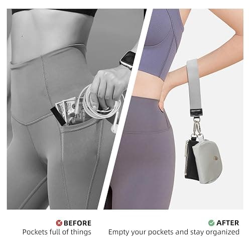 Keychain Wallet Mini Zip Around Wristlet Wallets for Women Detachable Dual Pouch Wristlet Portable Coin Purse Small Wallets thumbnail 4