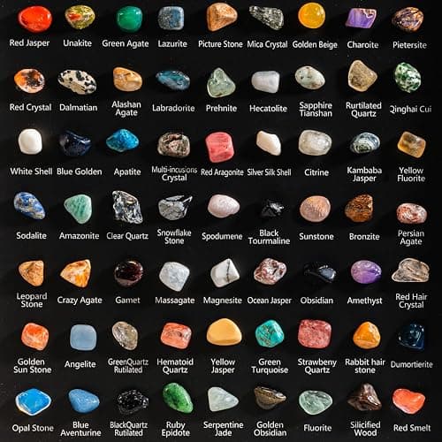 ACODE Natural Mineral Specimen Shadow Box, Geology Collection Display Case, Home Decor Wall Art Tabletop Display with Real Rocks Crystals, Gift for Birthday Christmas Housewarming Children's Day thumbnail 5