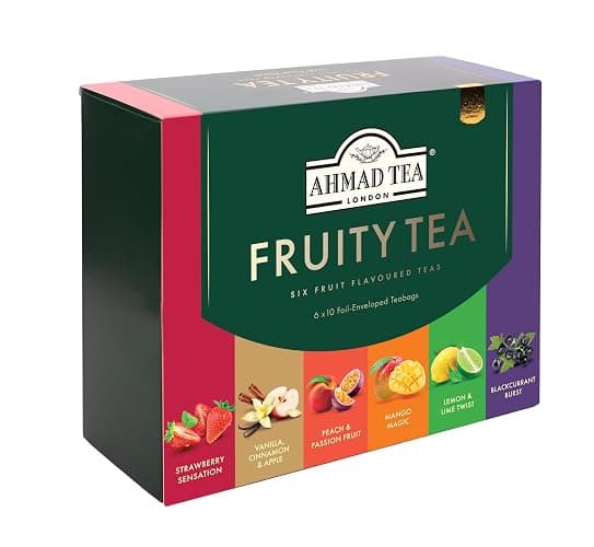 Ahmad Tea Black & Green Tea, Fruitytea Assorted Sampler Variety Gift Box, 60 Foil Teabags - Caffeinated & Sugar-Free thumbnail 4