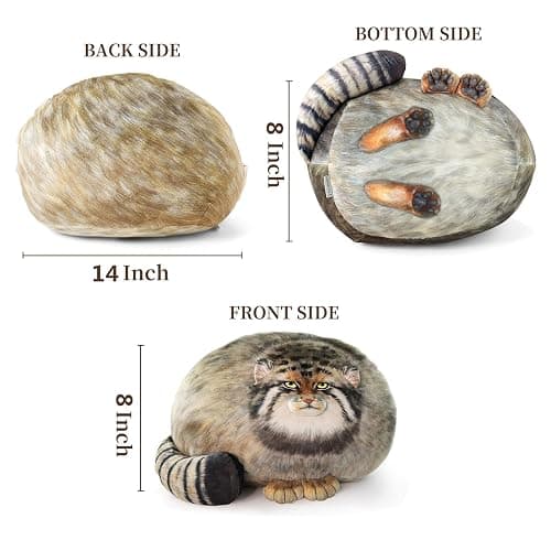 Sew Butiful Steppe Cat Plush 35cm/14inch Pallas Cat Stuffed Animal, Cute Plushies for Girls, Soft Plush Pillow, Throw Pillow Doll Decoration Doll Birthday Gift for Kids Boys Party thumbnail 2