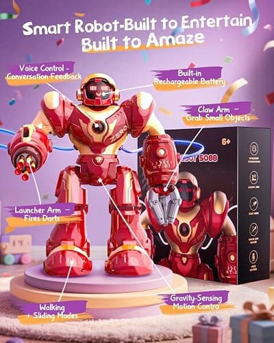 Holyton 5088 Smart Robots for Kids,Large STEM Programmable RC Robot, with Voice Control,APP Control,LED Eyes,Ideal Gift for 4 5 6 7 8 9 Years Old Boys and Girls thumbnail 9