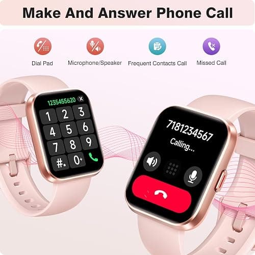 Fitpolo Smart Watches for Women Android iPhone, 1.8'' Women Smartwatch with Alexa Built-in, Bluetooth Calls, IP68 Waterproof, 7 Days Battery, Heart Rate/Sleep/SpO2 Monitor, 110 Sports Mode thumbnail 3
