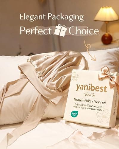 YANIBEST Adjustable Satin Bonnet for Sleeping Women Double Layer Hair Wrap Reduce Friction Prevent Frizz Natural Curly Hair thumbnail 5