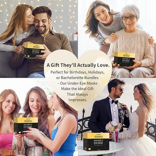 Maskiss 24k Gold Under Eye Patches (25 Pairs), eye mask, Collagen Skin Care Products, Eye Patches for Puffy Eyes, eye masks for dark circles and puffiness thumbnail 9