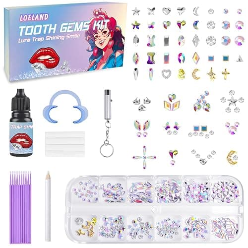 Loeland Tooth Gem Kit, DIY Crystals Jewelry Kit Teeth Gems Set, Professional Fashionable Tooth Gems for Teeth, Teeth Jewelry Starter kit - Image 1