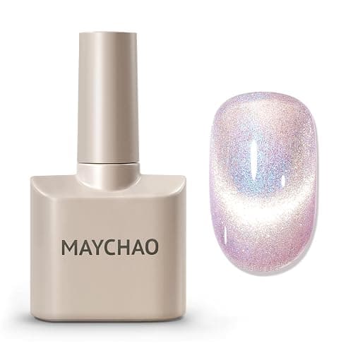 MAYCHAO 15ML Cat Eye Gel Nail Polish 1Pc Aurora Mermaid 10 Gel Polish with Magnet Soak off Holographic Magnetic Nail Polish for Nail Art Manicure Salon DIY at Home, 0.5 OZ - Image 1