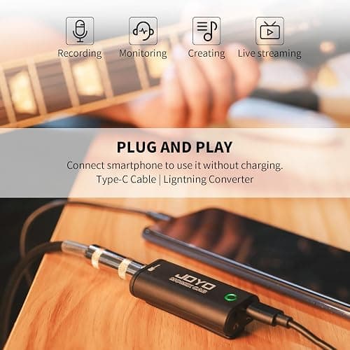 JOYO Guitar Audio Interface Pocket Internal Recording Sound Card with Type-C and Lightning for Phone Portable and Lightweight Plug & Play (MOMIX CAB) thumbnail 3