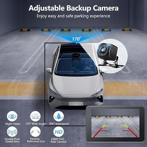 Carplay Screen for Car with Apple CarPlay/Android Auto, 7" Wireless Car Stereo, Portable Touchscreen Car Radio with Bluetooth, Backup Camera, GPS Navigation, Mirror Link,Multimedia Player All Vehicles thumbnail 3