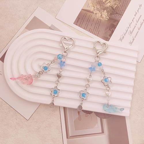 AGEN KGEN Aesthetic Y2K keychains Cute Butterfly Star Strawberry Bear Guitar Keychains Charms for Women Bag Purse Gifts thumbnail 2