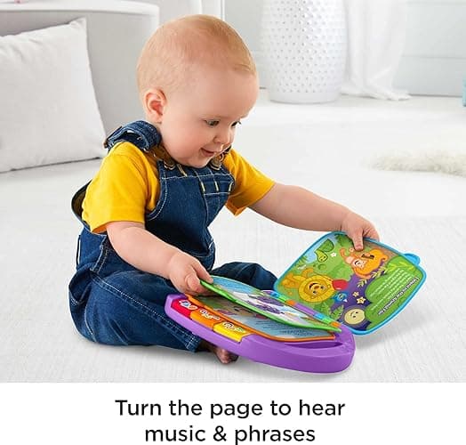 Fisher-Price Baby Learning Toy Laugh & Learn Storybook Rhymes Musical Book with Lights & Sounds for Infants Ages 6+ Months (Amazon Exclusive) thumbnail 3