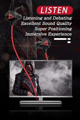 KASOTT Battle Buds Pro in-Ear Gaming Headset with Dual Microphone, Mute and Volume Control, Wired Earphones for Mobile Gaming, Nintendo Switch, Xbox One, PS, PC (Black) thumbnail 5