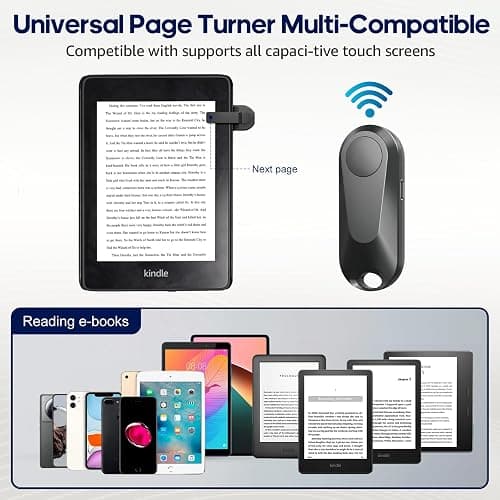 DATAFY Remote Control Page Turner for Kindle Paperwhite Oasis Kobo eReaders, Camera Camcorder Remote Controls, Page Turner Clicker for ipad Tablets Reading Novels with Wrist Strap Storage Bag thumbnail 5
