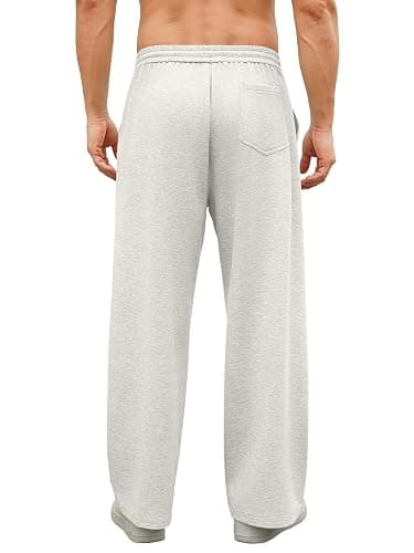 Hardaddy Men's Lightweight Sweatpants Baggy Straight Open Bottom Wide Leg Drawstring Lounge Athletic Pants with Pockets thumbnail 4
