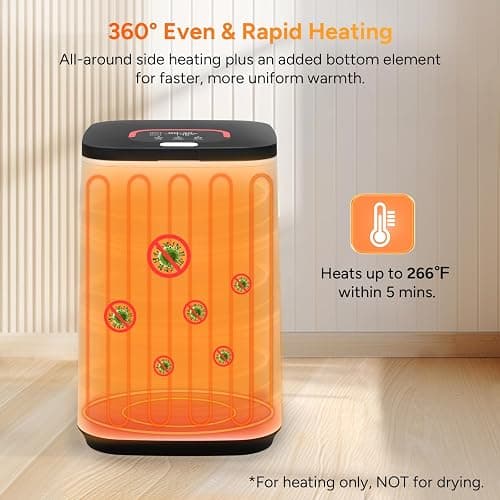 DR.PREPARE 23L Towel Warmer for Bathroom, Luxury Towel Warmer Bucket with LED Display, 3 Timer Settings, Auto Shut Off, Child Safety Lock, 4 Hooks, Large Warmer for 3 Towels, Bathrobes, Blankets, PJ's thumbnail 4