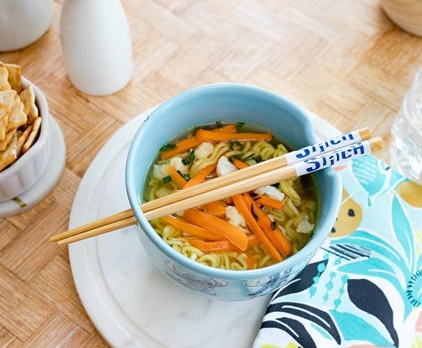 Disney Lilo & Stitch Japanese Ceramic Dinnerware Set | Includes 20-Ounce Ramen Noodle Bowl and Wooden Chopsticks thumbnail 5