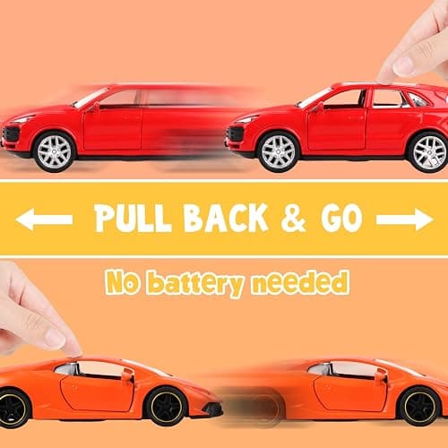Hooqict Metal Die Cast Toy Car Set of 5, Openable Doors Pull Back Car for Kids Boys Age 3 4 5 6 7 8, Racing Car Party Favors Mini Toy Car for Pinata Stuffers, Goodie Bag Stuffers, Birthday Gifts thumbnail 5
