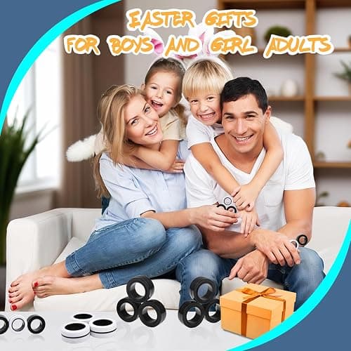Cevioce 6 PCS Magnetic Rings Fidget Toys Set for Adults Boys Teens,ADHD Anxiety Fidget Spinner Magnetic Ring,Coolest Finger Stress Relief Toys Kids Birthdays Easter Gifts for 8 9 10 11 12+ Year Old thumbnail 7