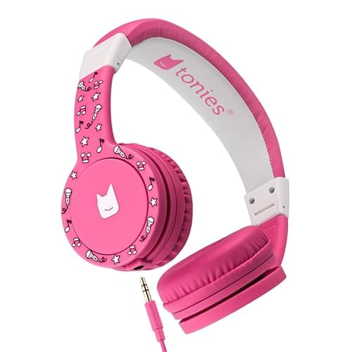 Tonies Foldable Wired Headphones for Kids - Comfortably Designed to fit On-Ear - Works with Toniebox 1 and All 3.5mm Devices - Pink - Image 1