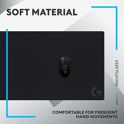 Logitech G840 XL Cloth Gaming Mouse Pad - 0.12 in Thin, Stable Rubber Base, Performance-Tuned Surface - Black thumbnail 7