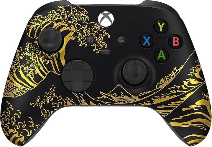 Custom Controllerzz Wireless Controller for Microsoft Xbox Series X/S & Xbox One - Soft Touch Feel - Custom Series X/S Controller (X/S Golden Waves) - Image 1