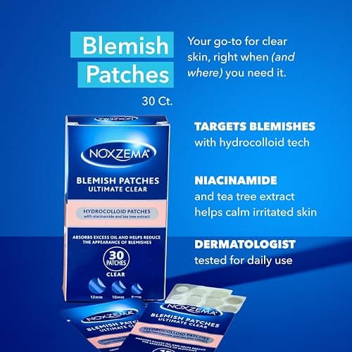 Noxzema Acne Treatment Bundle – Ultimate Clear Blemish Patches with Niacinamide and Tea Tree + Anti-Blemish Pads with 2% Salicylic Acid thumbnail 6
