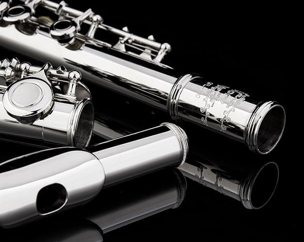 Glory Closed Hole C Flute With Case, Tuning Rod and Cloth, Gloves, Nickel Siver - Niclel Silver thumbnail 5