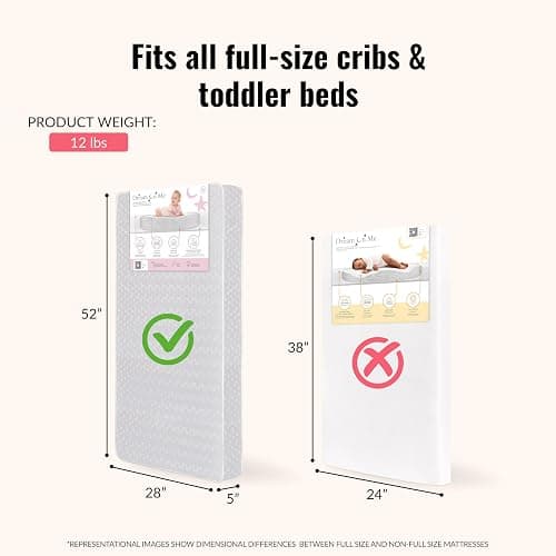 Dream On Me Honeycomb Orthopedic Firm Fiber Standard Baby Crib Mattress, Greenguard Gold and JPMA Certified, 5” Fiber Core Optimum Support, Fits Crib and Toddler Bed, Waterproof Vinyl Cover thumbnail 3
