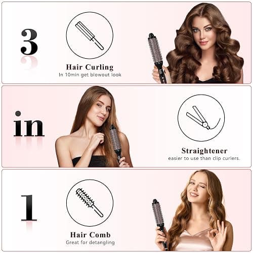 Ufree 1.5 in Ionic Thermal Round Brush for Blowout, 9 Heat Settings | 30s Fast Heat, 285–430°F, 360° Ionic Anti-Frizz, Ceramic-Coated Barrel, Dual Voltage, Travel Ready, Not for Wet Hair thumbnail 6