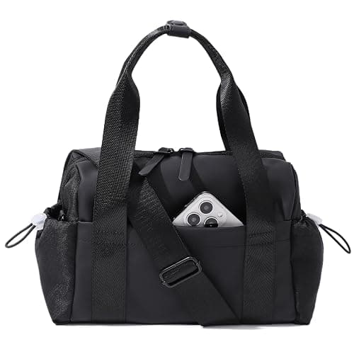 Bucosd Small Gym Bag for Women, Mini Crossbody Gym Duffle Bag with Wet Compartment, Carry on Gym Tote Bag for Workout Dance Sport Travel (Mini-Black) - Image 1