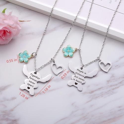 2PCS Best Friend Necklace Set, BFF Friendship Necklace for 2, Long Distance Birthday Jewelry Gift for Sister Bestie thumbnail 5