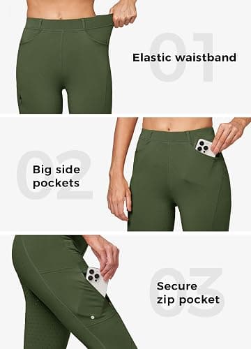 Willit Women's Fleece Riding Breeches Winter Horse Riding Pants Tights Equestrian Thermal Schooling Tights thumbnail 5