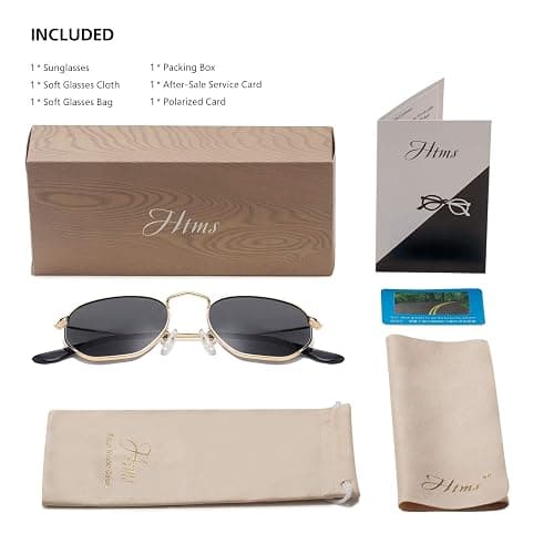 Hipster Hexagonal Polarized Sunglasses Men Women Geometric Square Small Vintage Metal Frame Retro Shade Glasses thumbnail 6