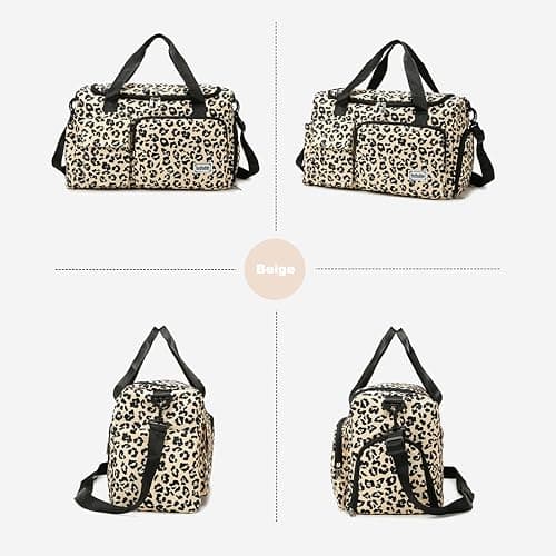 Small Gym Bag for Women, Travel Duffle Bag Carry On Weekender Bag with Shoe Compartment thumbnail 4