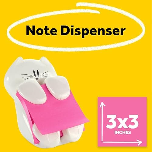 Post-it Pop-up Note Dispenser Cat Design 3x3 in 1 Dispenser/Pack (CAT-330 White) thumbnail 3