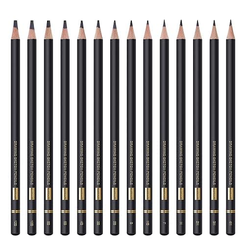 MARKART Professional Drawing Sketching Pencil Set - 14 Pieces,Graphite,(12B - 4H), Ideal for Drawing Art, Sketching, Shading, Artist Pencils for Beginners & Pro Artists thumbnail 3