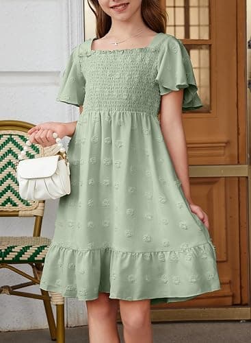 blibean Tween Girls Summer Dresses Kids Polka Dot Dress Size 6-15 Years thumbnail 4