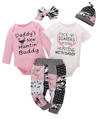 BIRTHDAY SHARK Newborn Girls Outfit Baby Girl Coming Home Outfit Hunting Clothes for Girls - Image 1