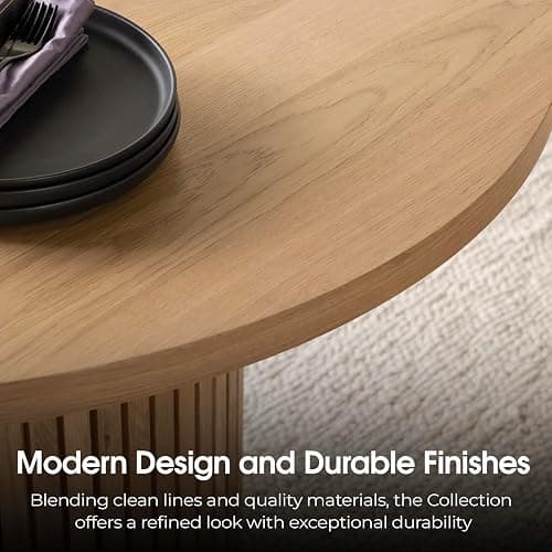 Transformer Table - Solid Wood Extendable Round Dining Table, Extendable Round Dining Table, Space-Saving Modern Furniture, Elegant and Functional Design, Natural (Table Only) thumbnail 7