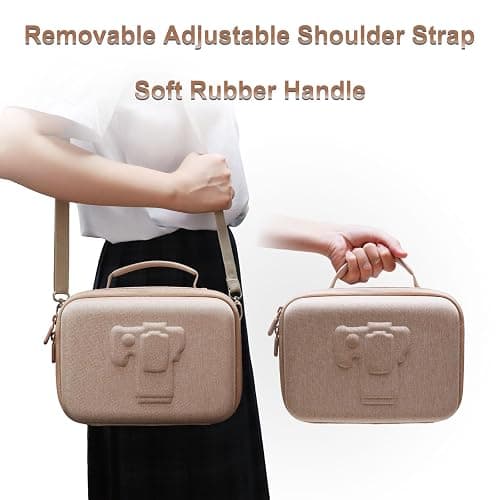 Camera Case Compatible with Canon EOS Rebel T7/R50/R6 Mark II/R100/R50 V/T6/R8/R10/R5 Mark II/RP/R7/5D Mark IV/SL3/R5/T100 DSLR SLR Camera, Len and Tripod with 4 Dividers and Shoulder Strap, Beige thumbnail 6